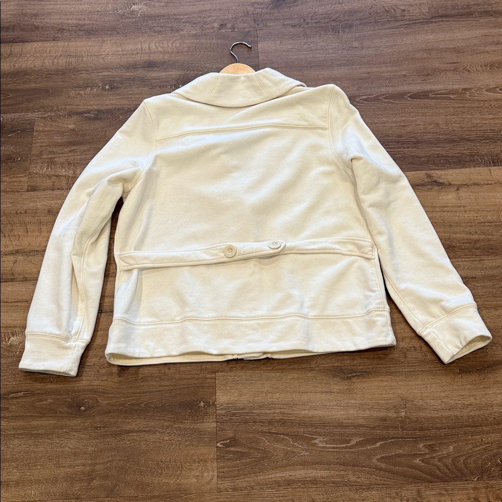 L.L. Bean Cream Button Front Jacket Large - Picture 3 of 4
